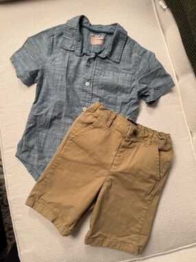 Cat & Jack Button down Shirt & Chino shorts Bundle